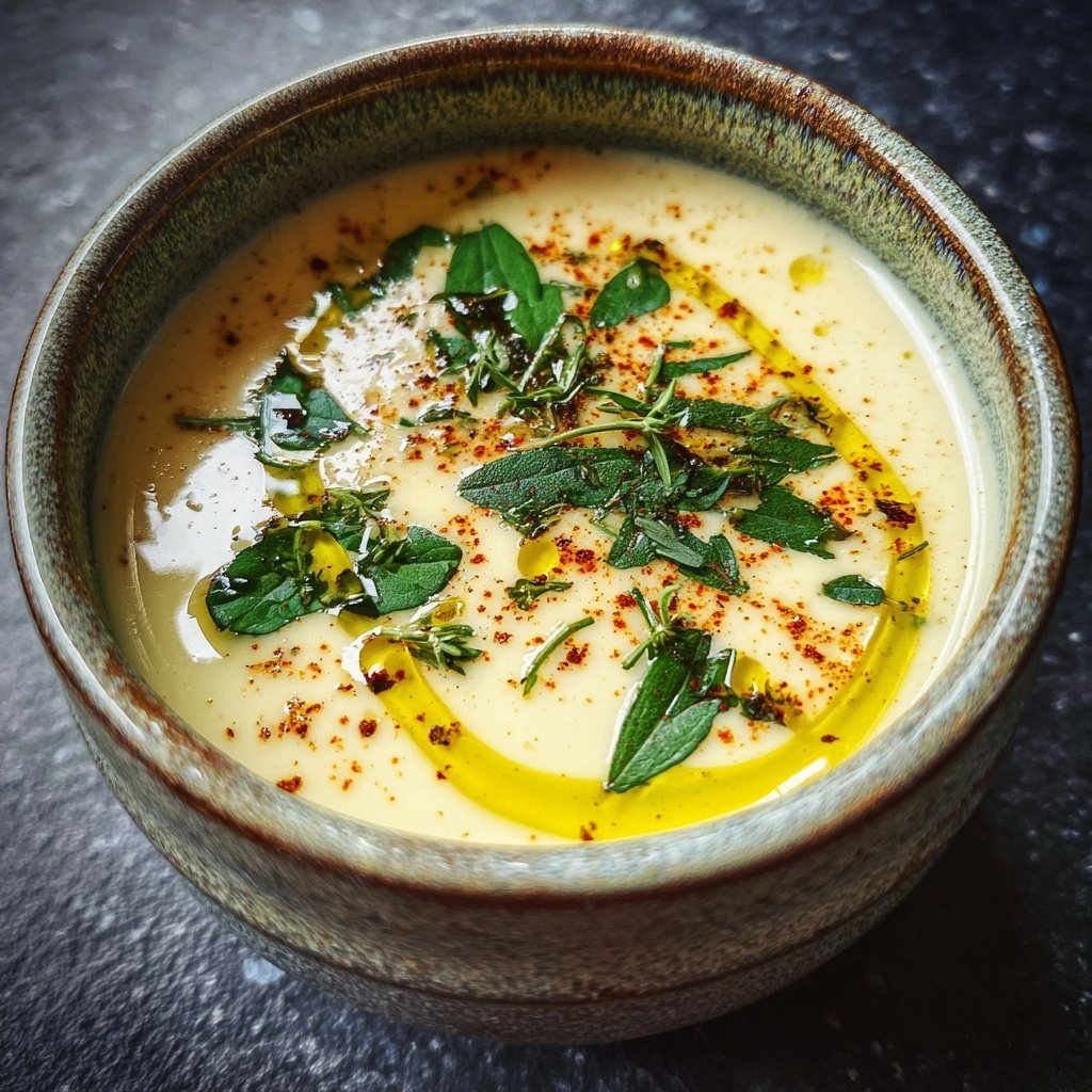 Cremige Blumenkohlsuppe mit Zitronenöl