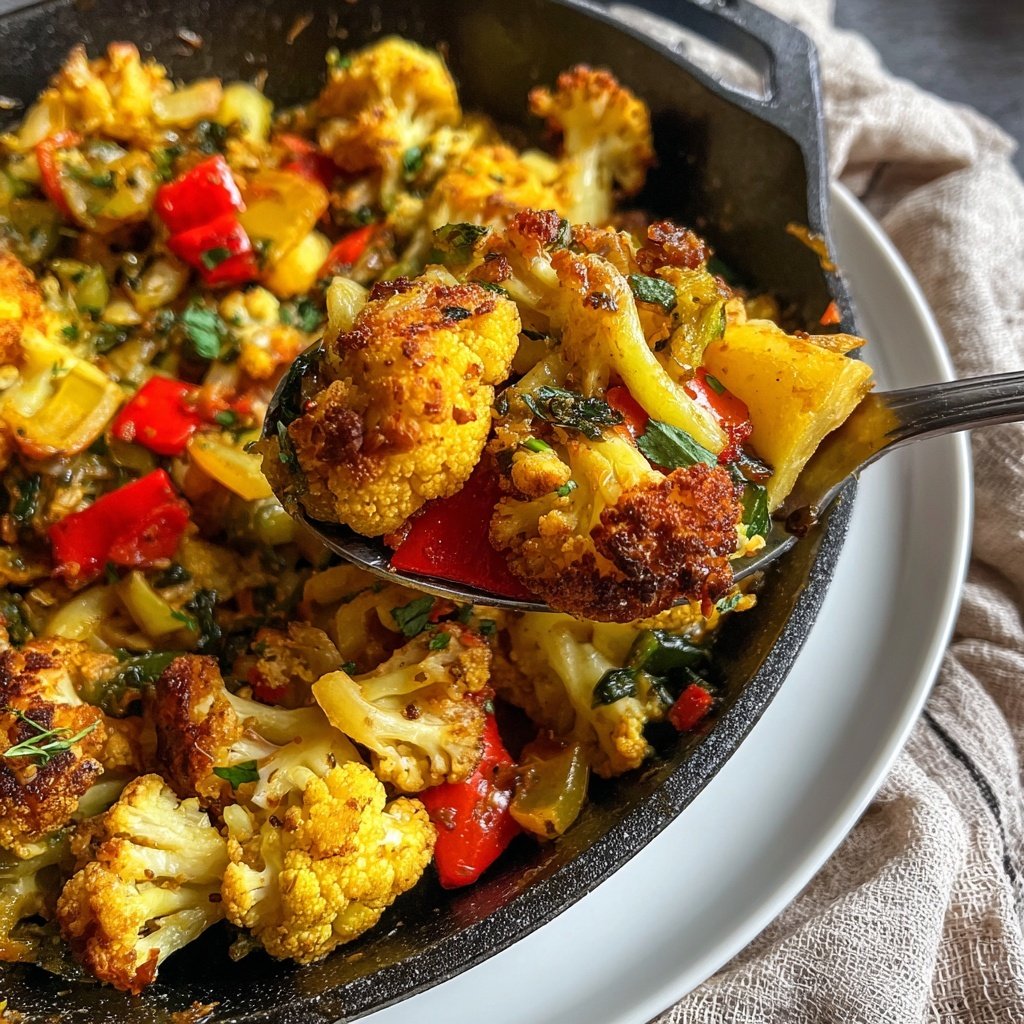 Blumenkohl Gemüsepfanne Schnell