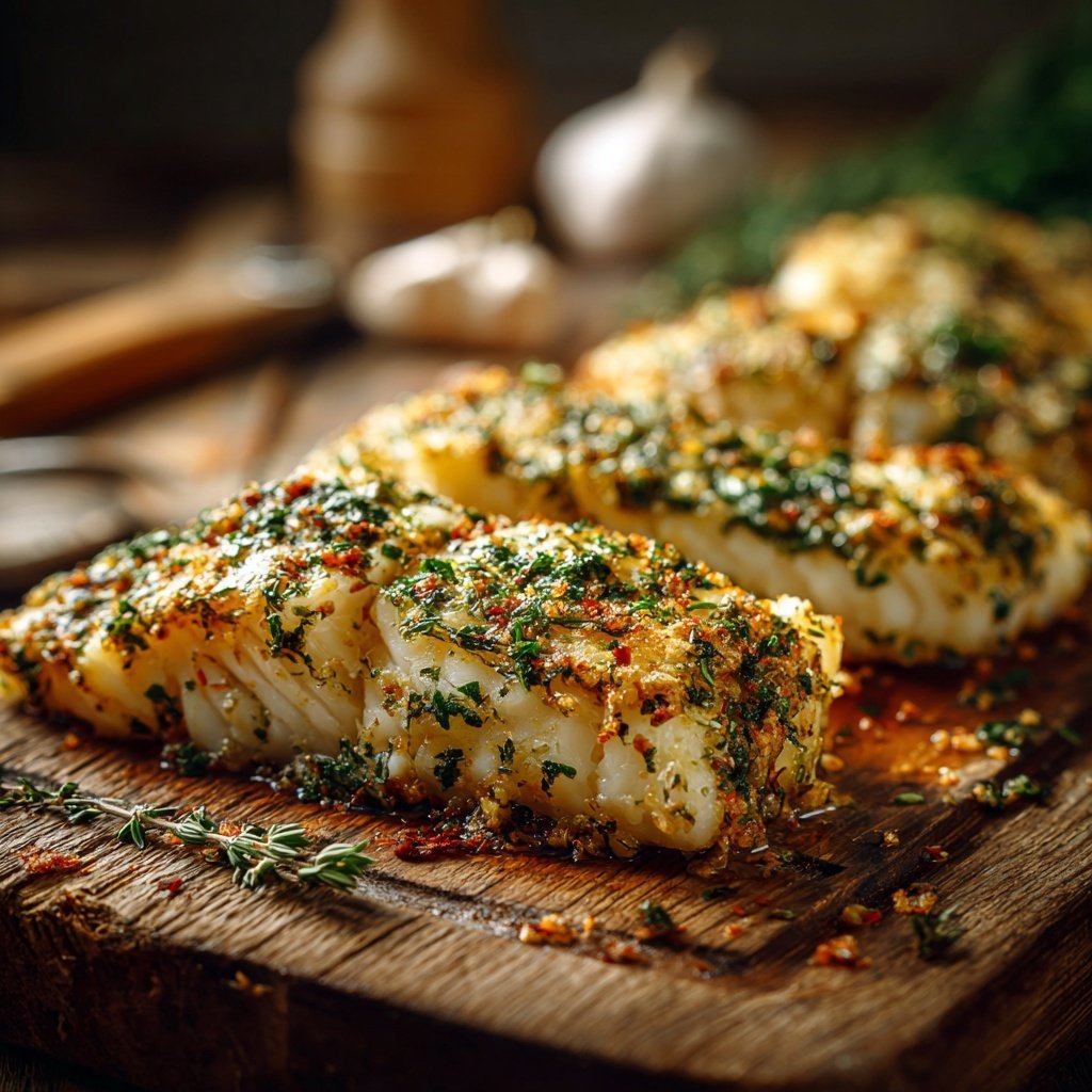 Kalorienarmes Ofen Kabeljau Filet Mit Kräutern