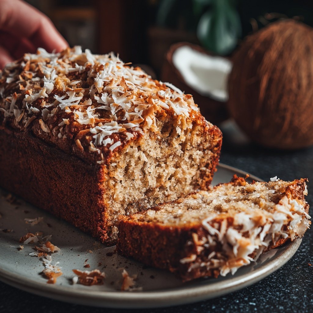Bananenbrot mit Kokosraspeln