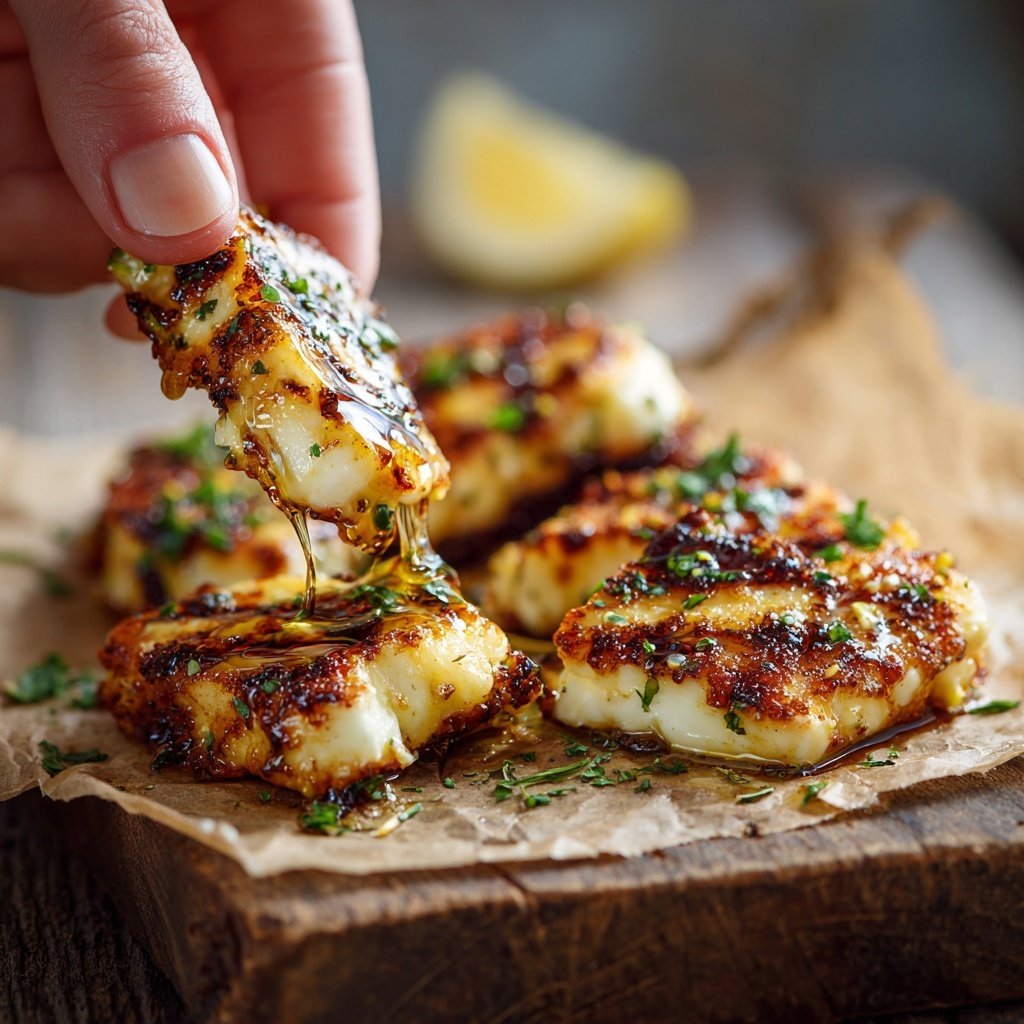 Gegrillter Halloumi Mit Zitronen Marinade